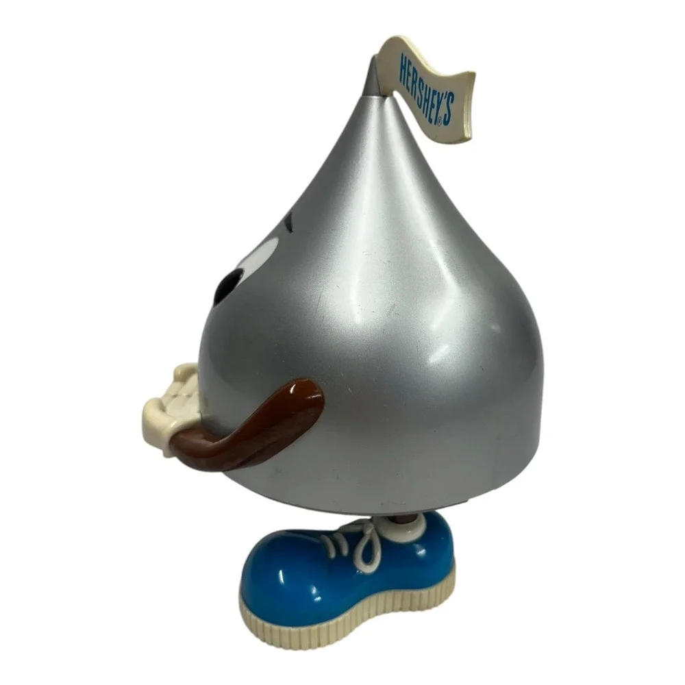 Vintage 1995 Hershey's Kisses Candy Dispenser Silver Blue Shoes
